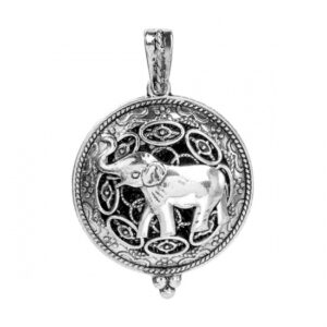 silver elephant, essential oil diffuser, locket, antique silver,