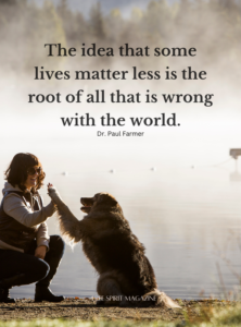 the idea that some lives matter less is the root of all that is wrong with the world,